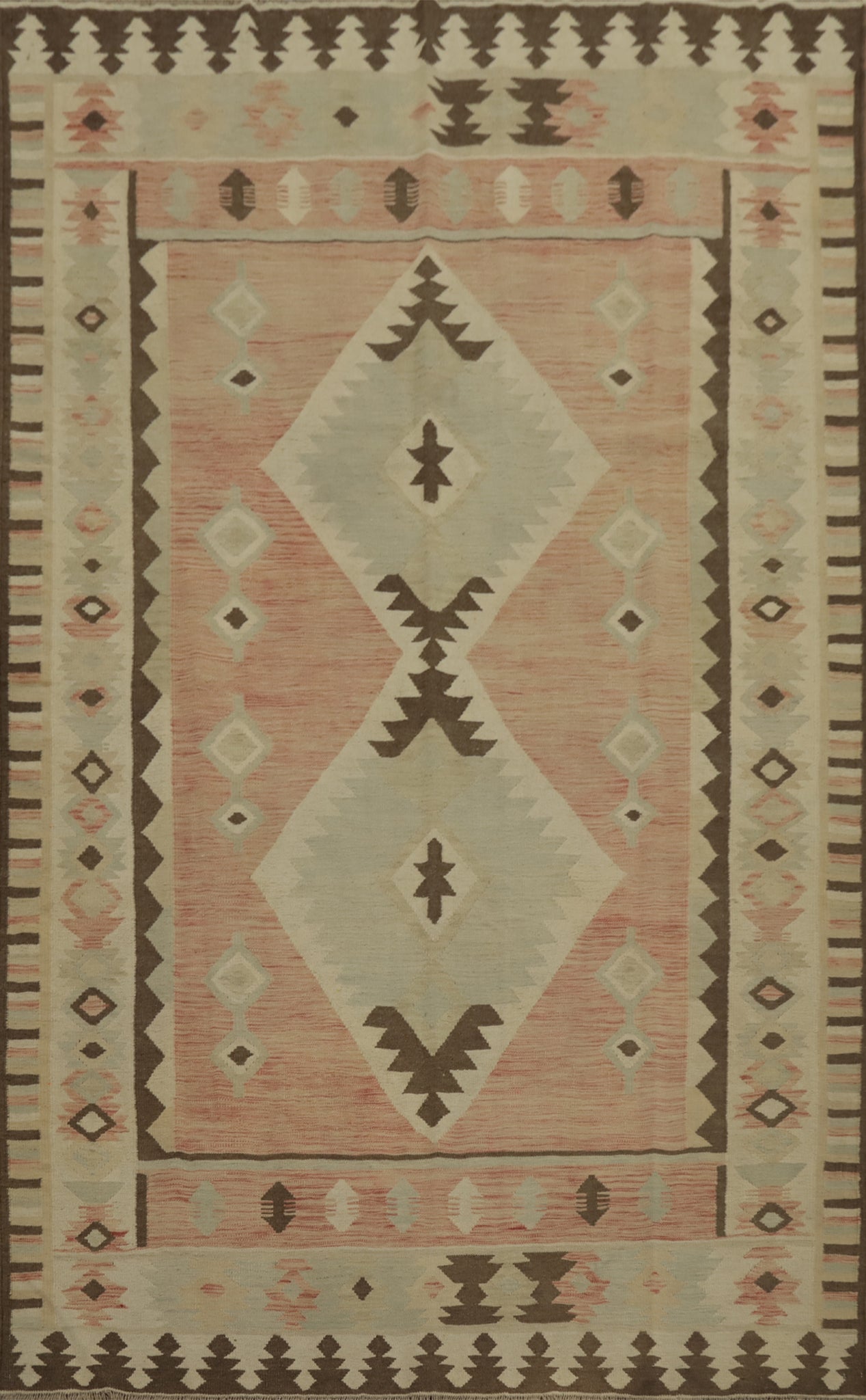 Geometric  Kilim Flat Weave Area Rug 7x10