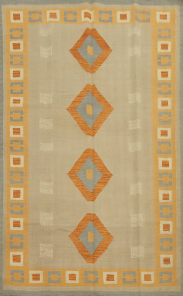 Tribal Wool Kilim Flat Weave Area Rug 6x9