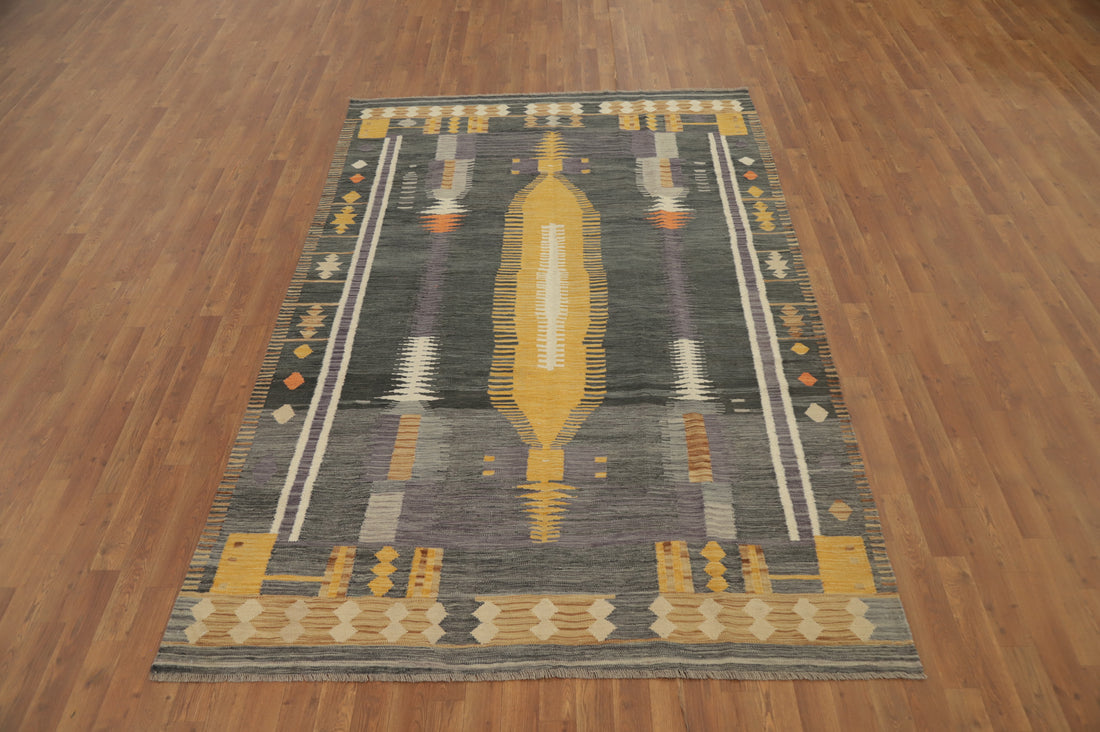Tribal Wool Kilim Handwoven Area Rug 6x9