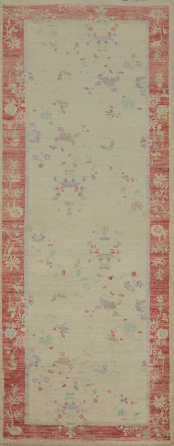 Vegetable Dye Ziegler Handmade Runner Rug 3x8