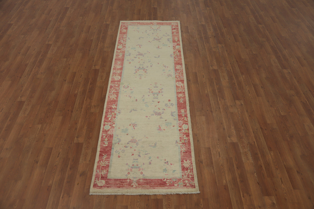 Vegetable Dye Ziegler Handmade Runner Rug 3x8