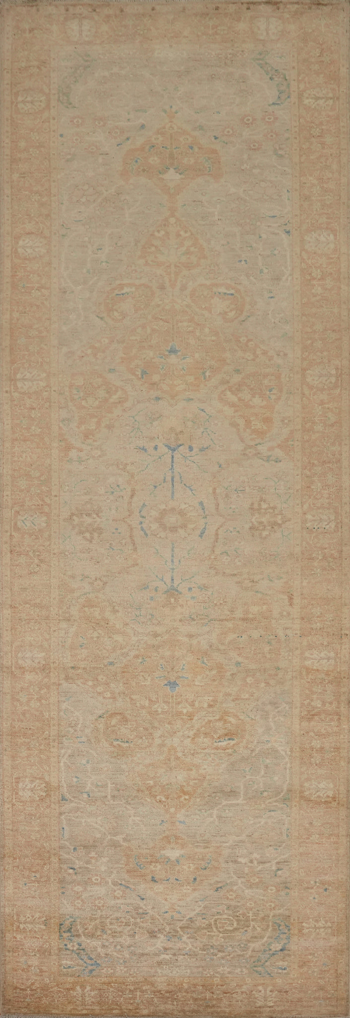 Muted Elegance Vegetable Dye Ziegler Runner Rug 3x12