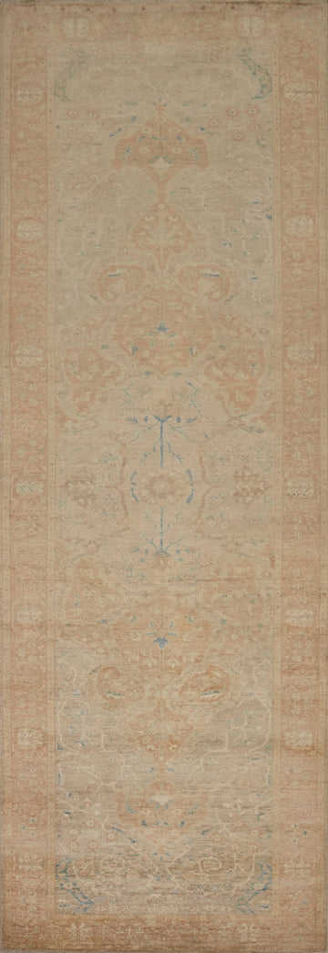 Muted Elegance Vegetable Dye Ziegler Runner Rug 3x12