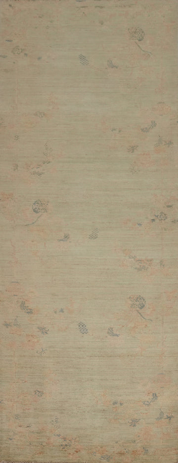 Graceful Neutral Rug 3x10 Minimalist Floral Accents for Homes