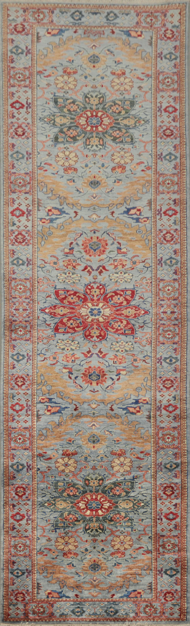 Intricate Floral Design Handcrafted Ziegler Traditional Rug 3x12