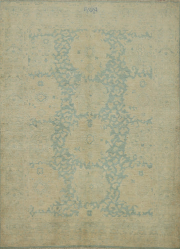 Handmade Blue Floral Ziegler Vegetable Dye Rug 5x7
