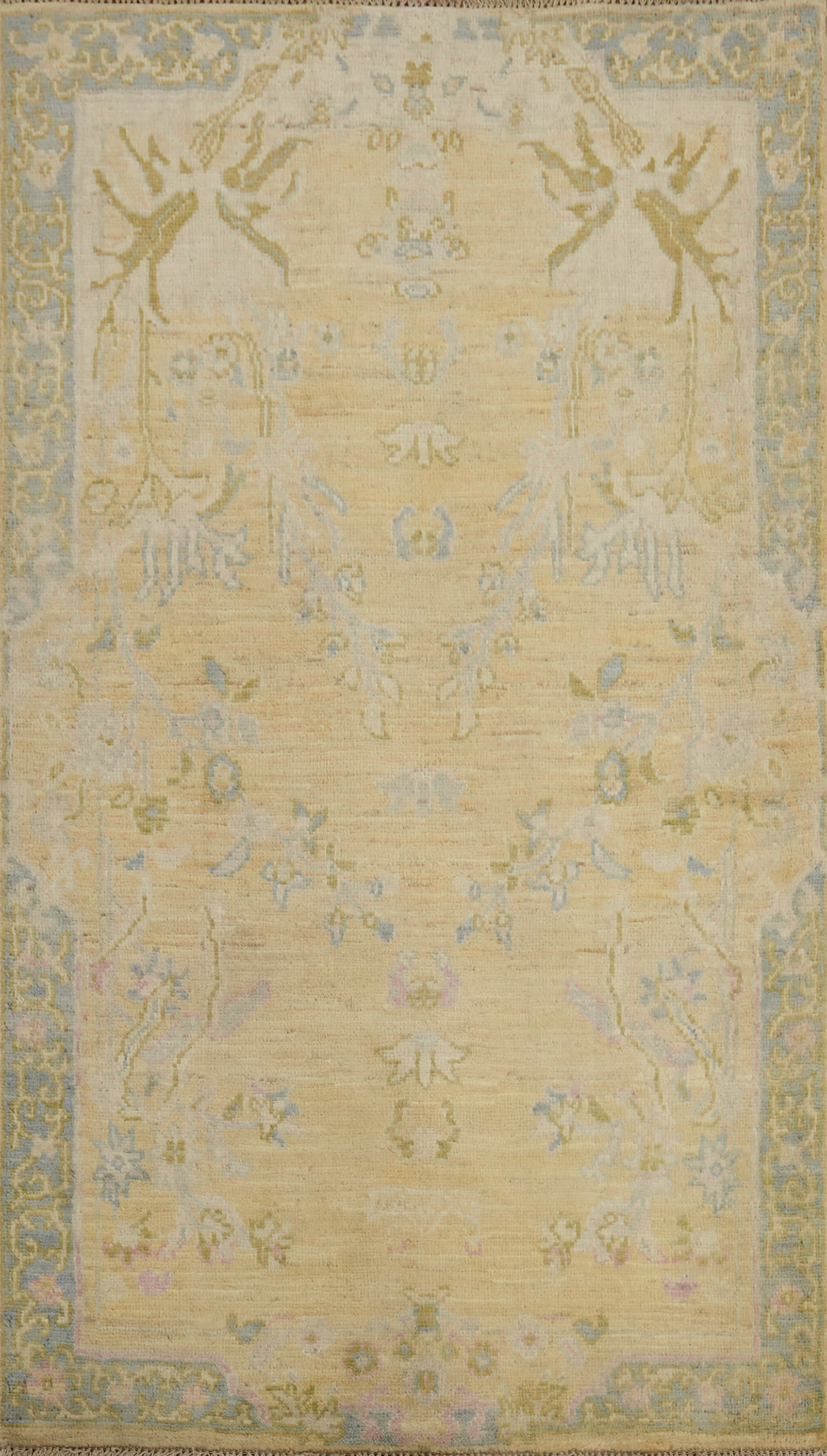 Floral Wool Ziegler Vegetable Dye Rug 3x5