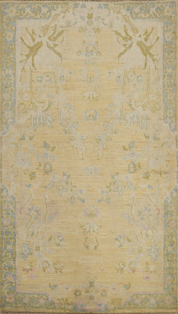Floral Wool Ziegler Vegetable Dye Rug 3x5