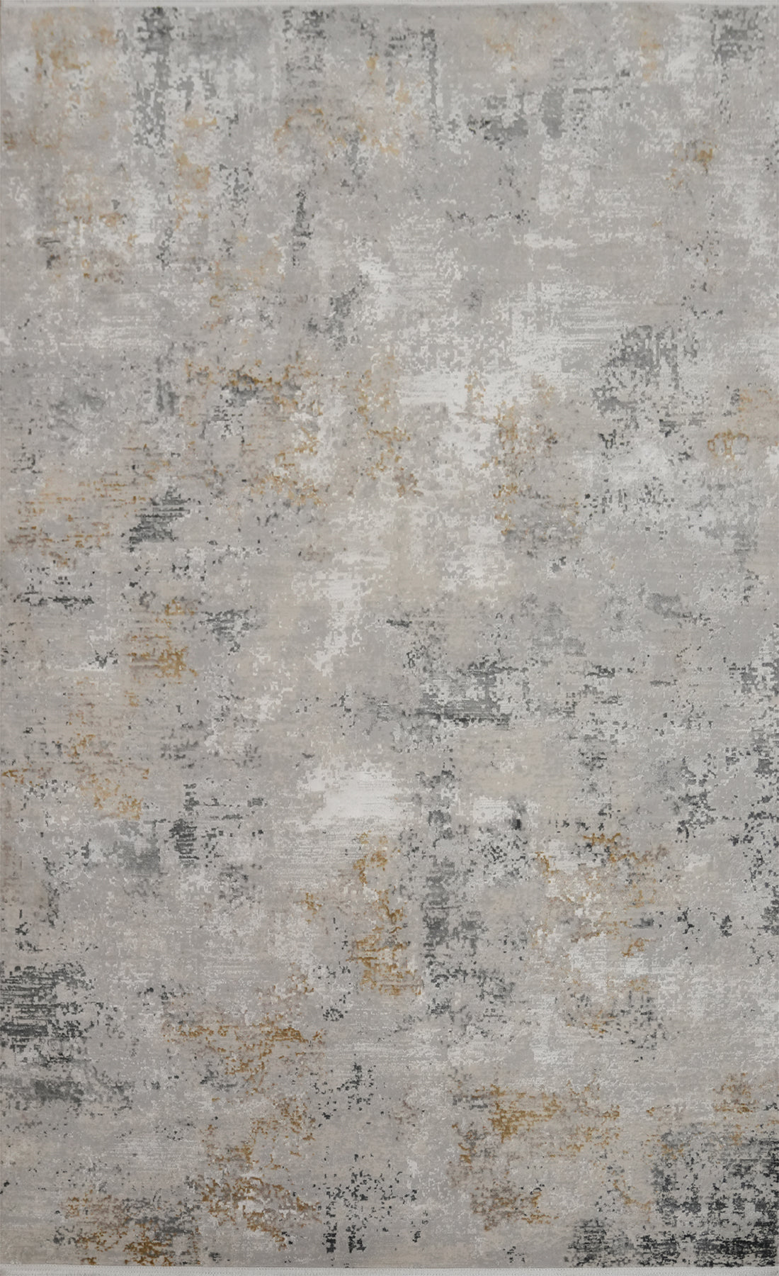 Contemporary Grey Rug with Subtle Gold Textured Design 5x7