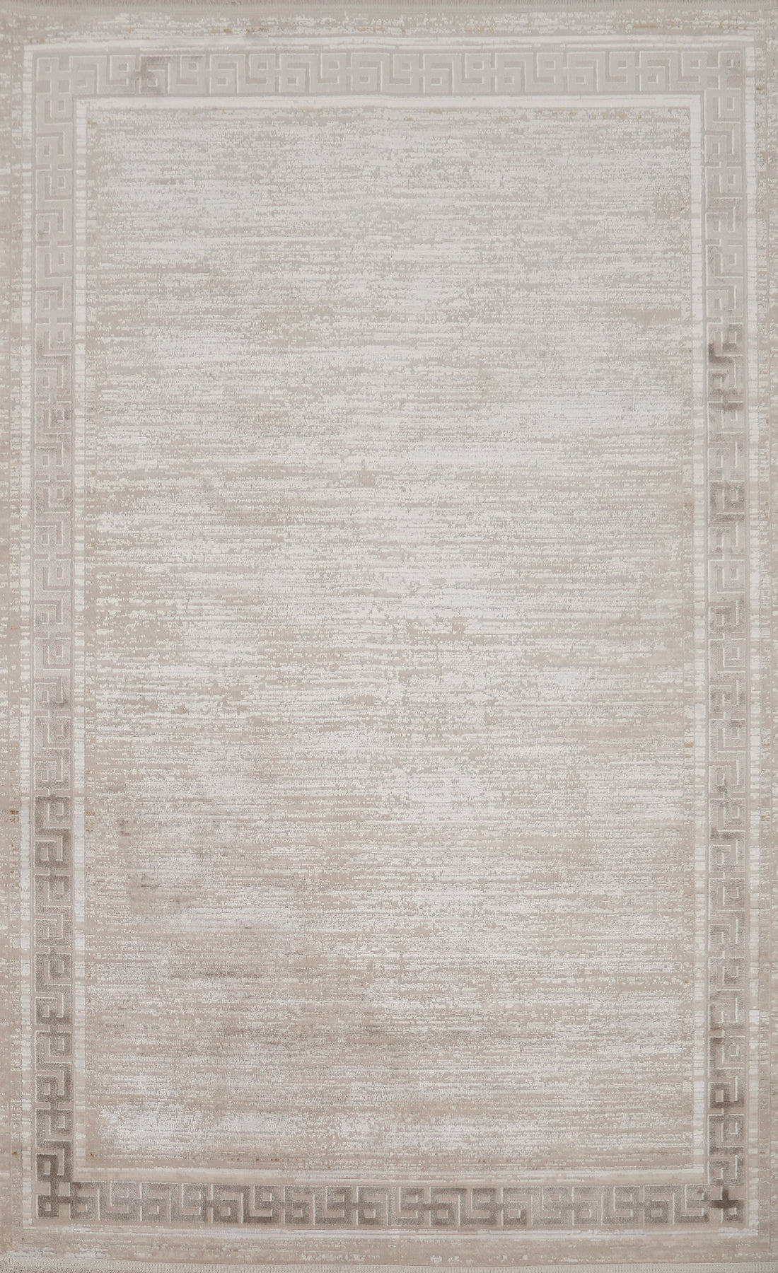 Classic Beige Rug 5x7 with Timeless Greek Key Border Accents
