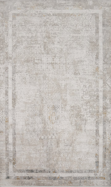 Timeless Floor Covering with Intricate Textures and Soft Hues Rug 5x7