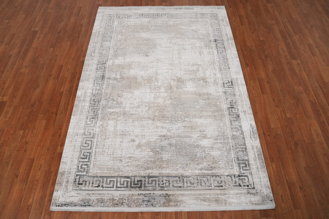 Timeless Grecian Border Pattern Modern Elegant Rug 5x7