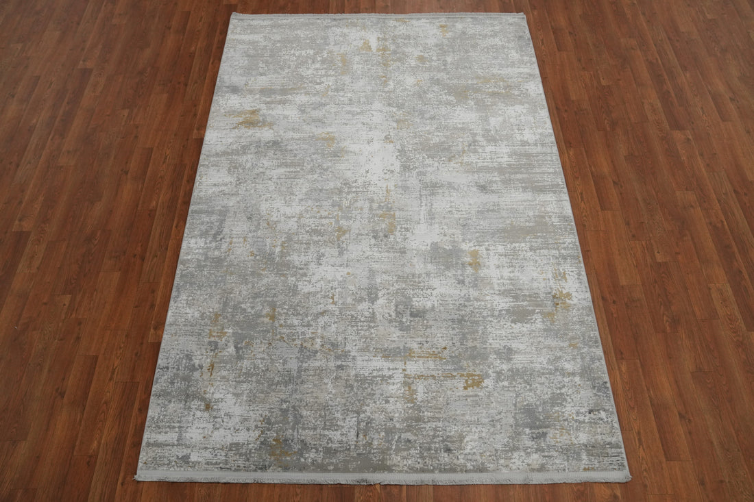 Contemporary Elegance Urban Gray Ivory Designer Rug 5x7