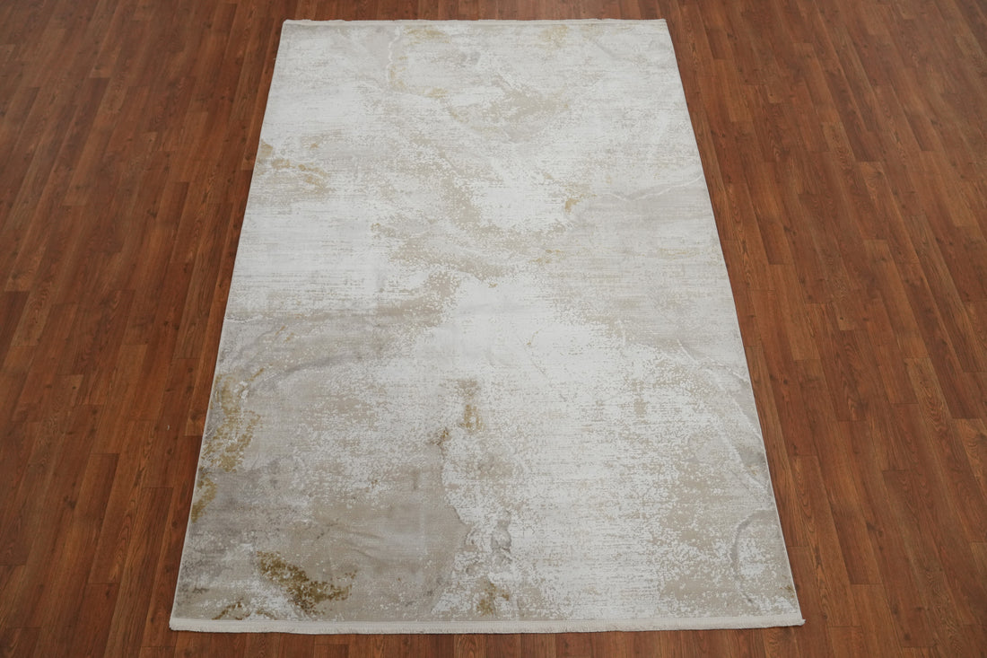 Subtle Textural Design Elegant Marble-Inspired Rug 5x7