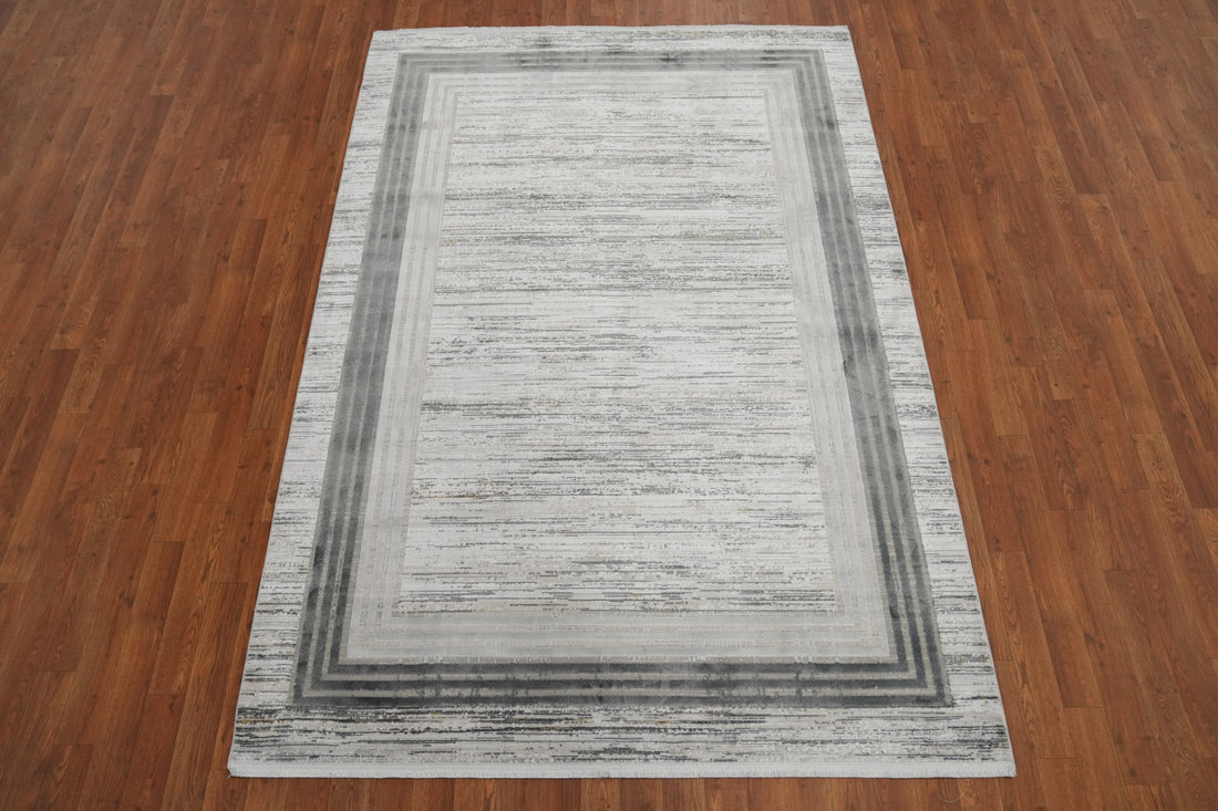 Stylish Neutral Gray Rug 5x7 Perfect for Living Room Décor