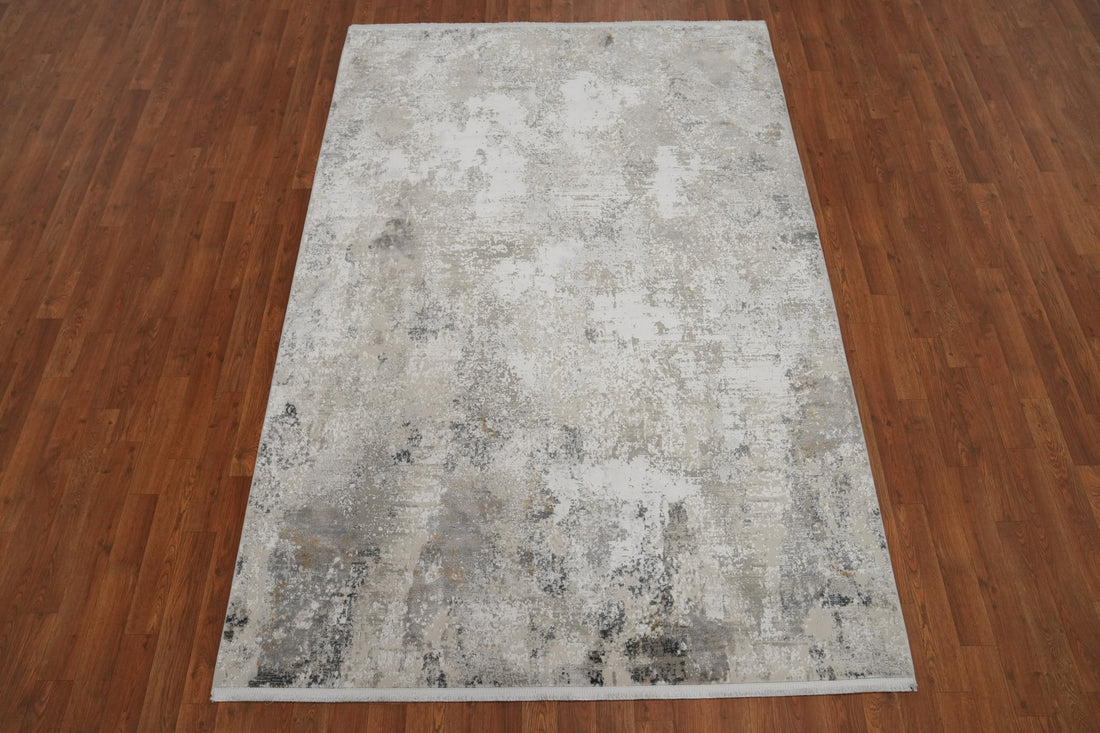 Contemporary Neutral Palette Versatile Abstract Rug 5x7
