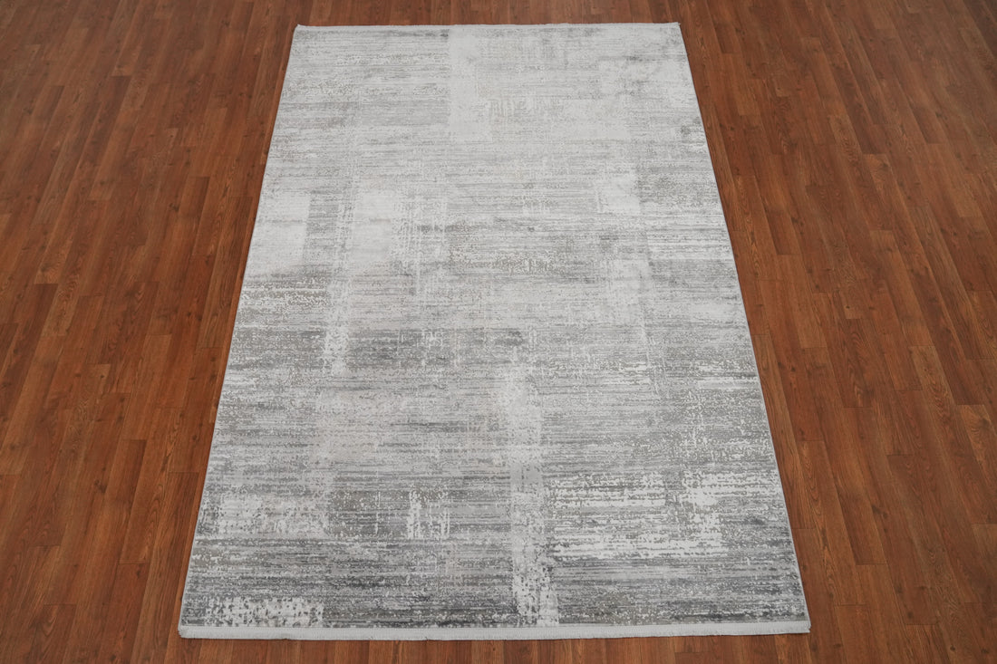 Contemporary Gray Abstract Rug 5x7 for Modern Living Rooms