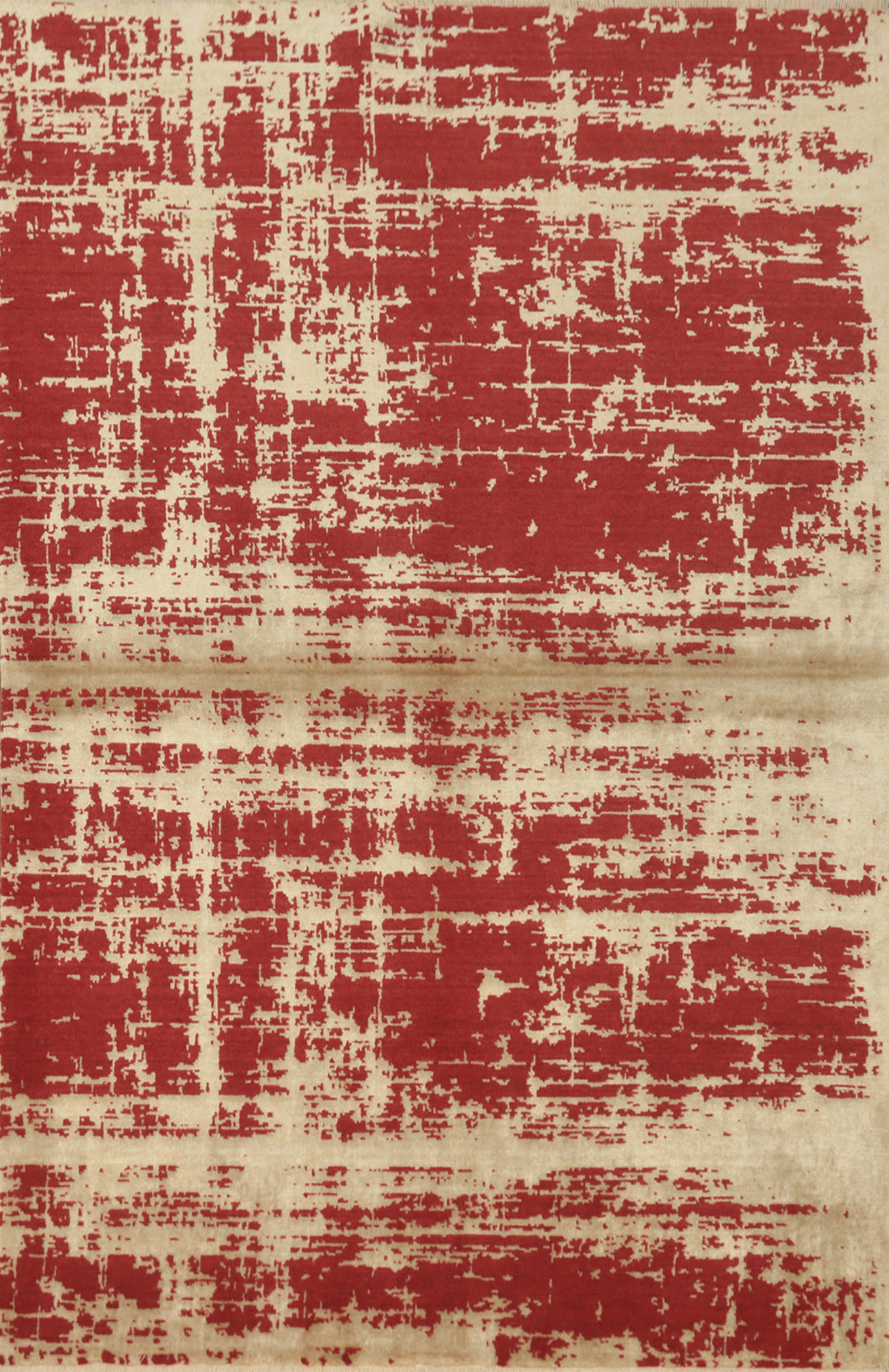 Modern Elegance Red and Beige Abstract Rugs for Living Room