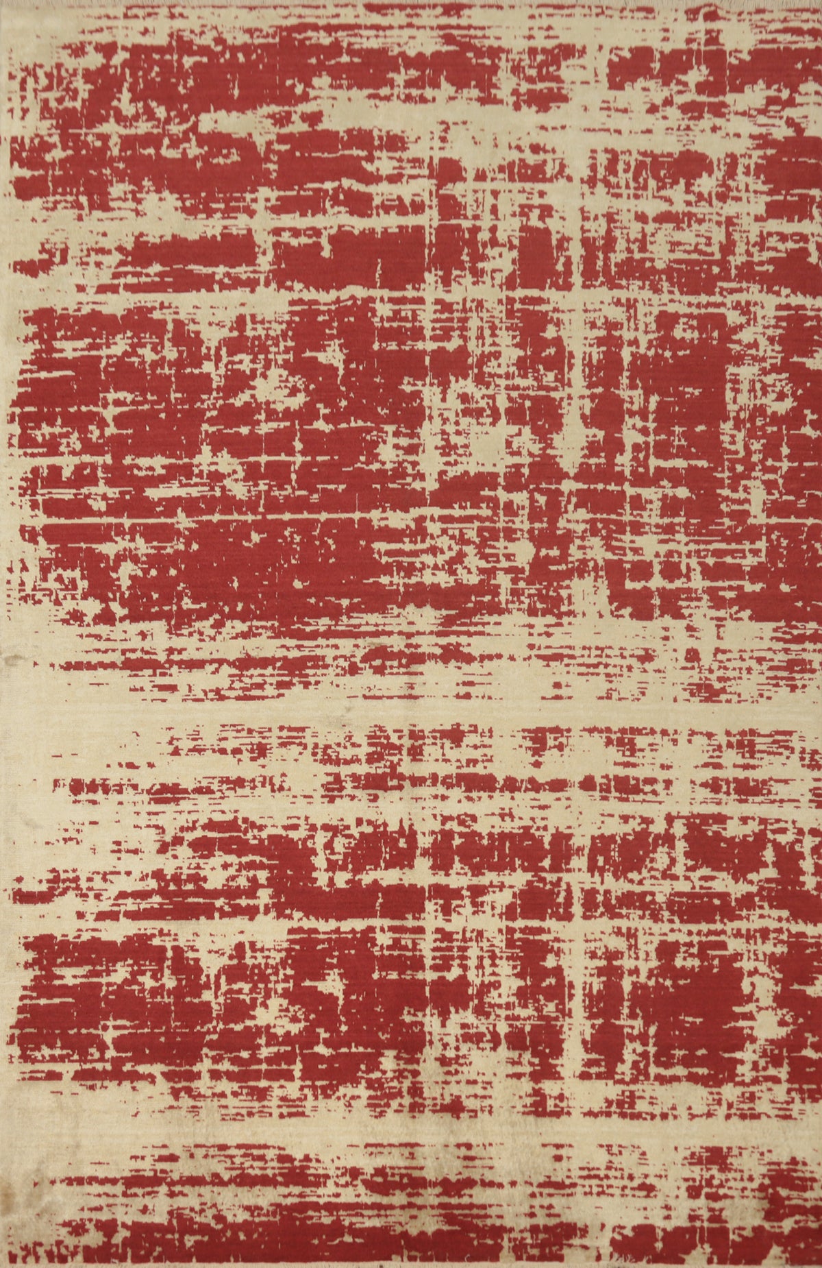 Modern Elegance Red and Beige Abstract Rugs for Living Room