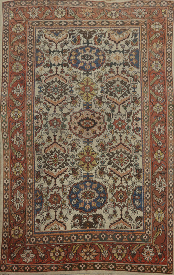 Pre-1900 Antique Mahal Vegetable Dye Persian Rug 9x12