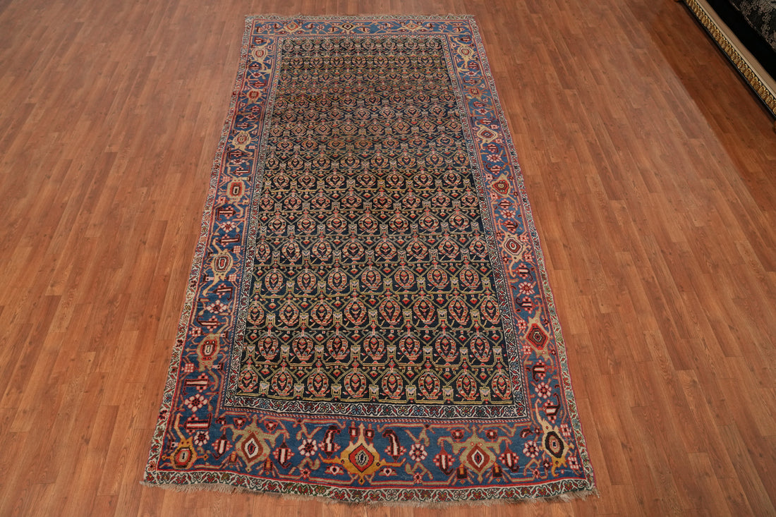 Antique Vegetable Dye Bidjar Halvaei Persian Area Rug 6x11