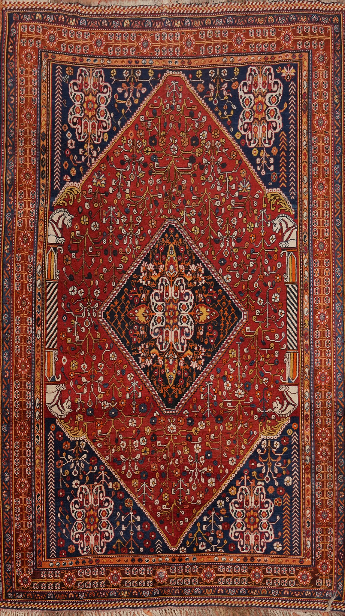 Vegetable Dye Qashqai Persian Area Rug 5x9