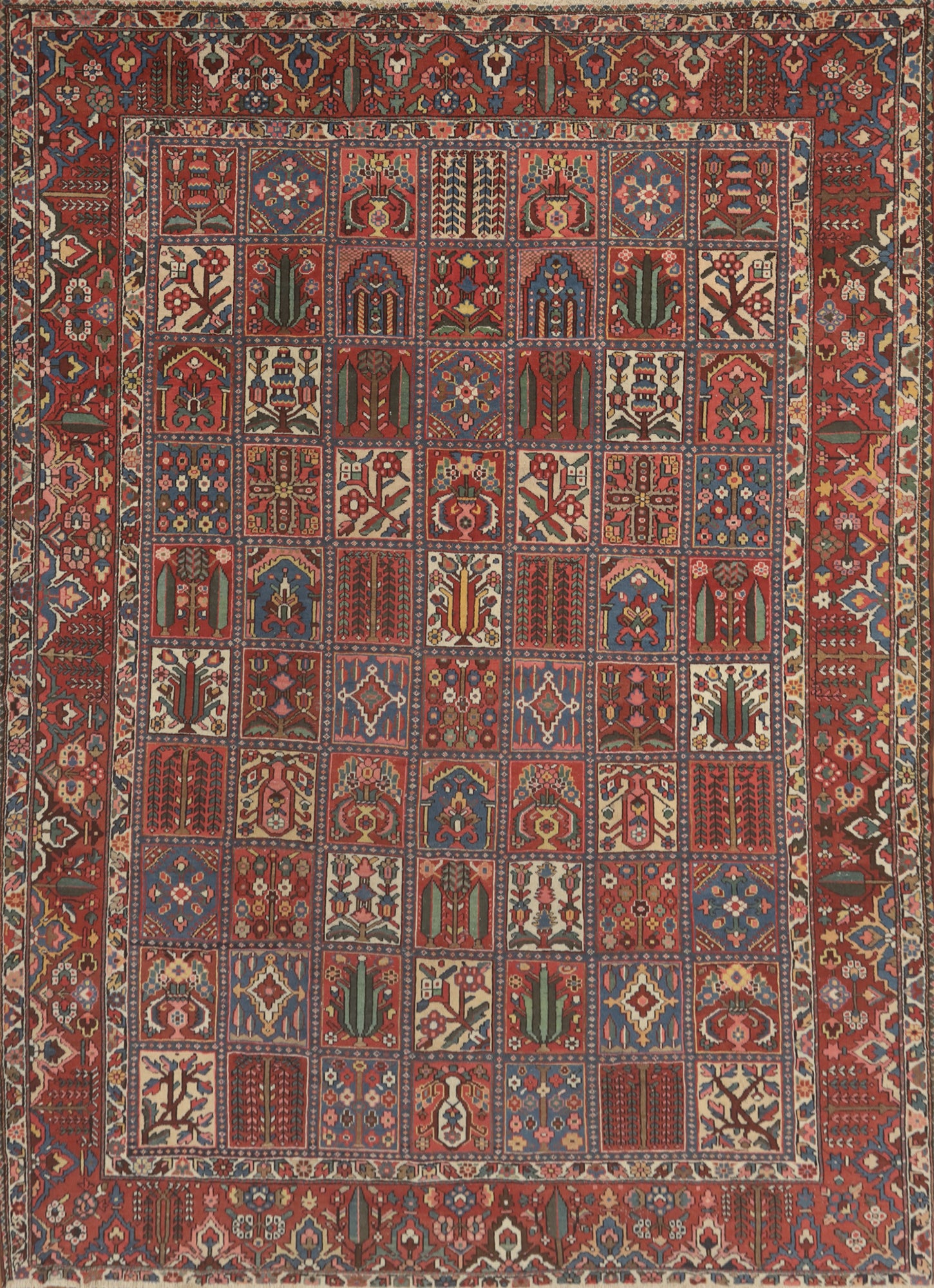 Antique Vegetable Dye Bakhtiari Persian Large Rug 11x13