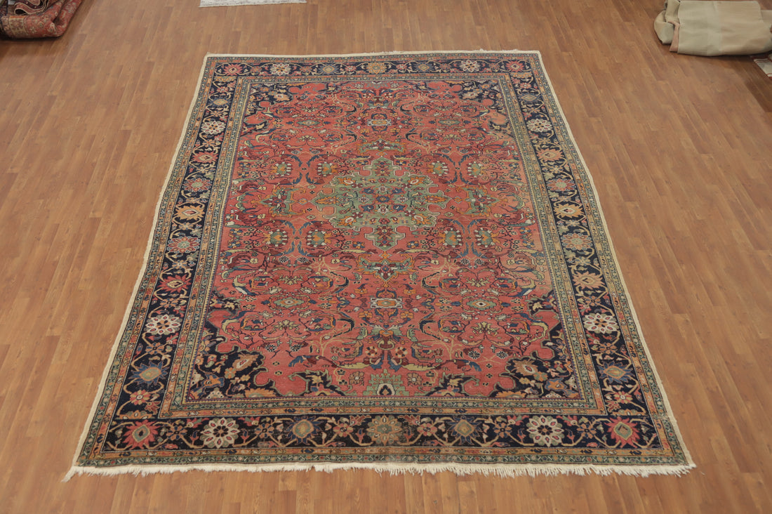 Pre-1900 Vegetable Dye Sultanabad Persian Area Rug 10x13