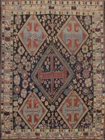 Antique Vegetable Dye Shiraz Persian Area Rug 7x8