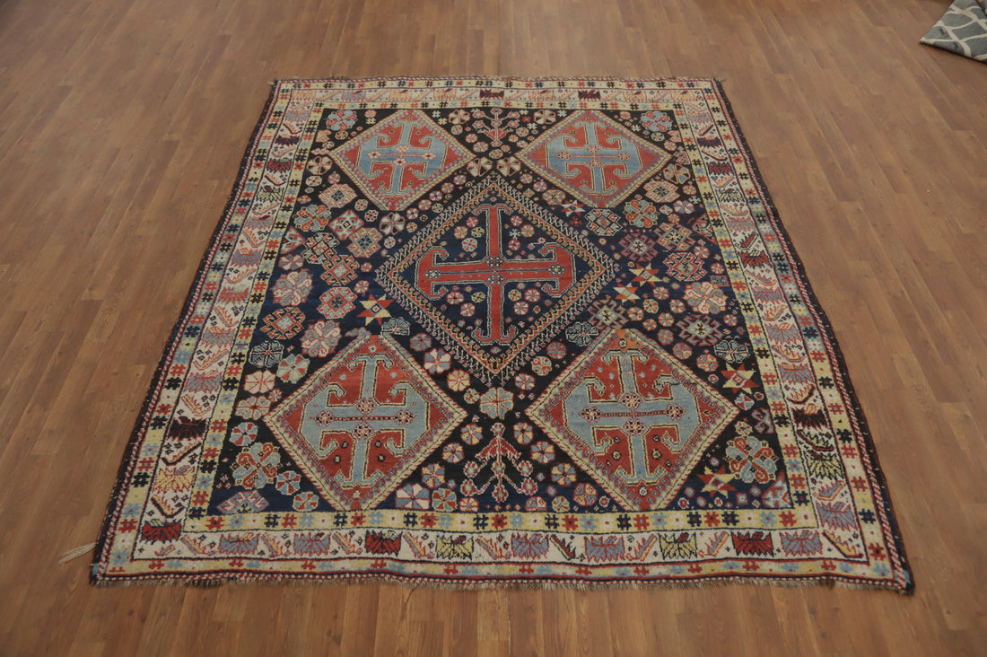 Antique Vegetable Dye Shiraz Persian Area Rug 7x8