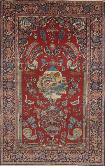 Vegetable Dye Kashan Dabir Persian Rug 5x7