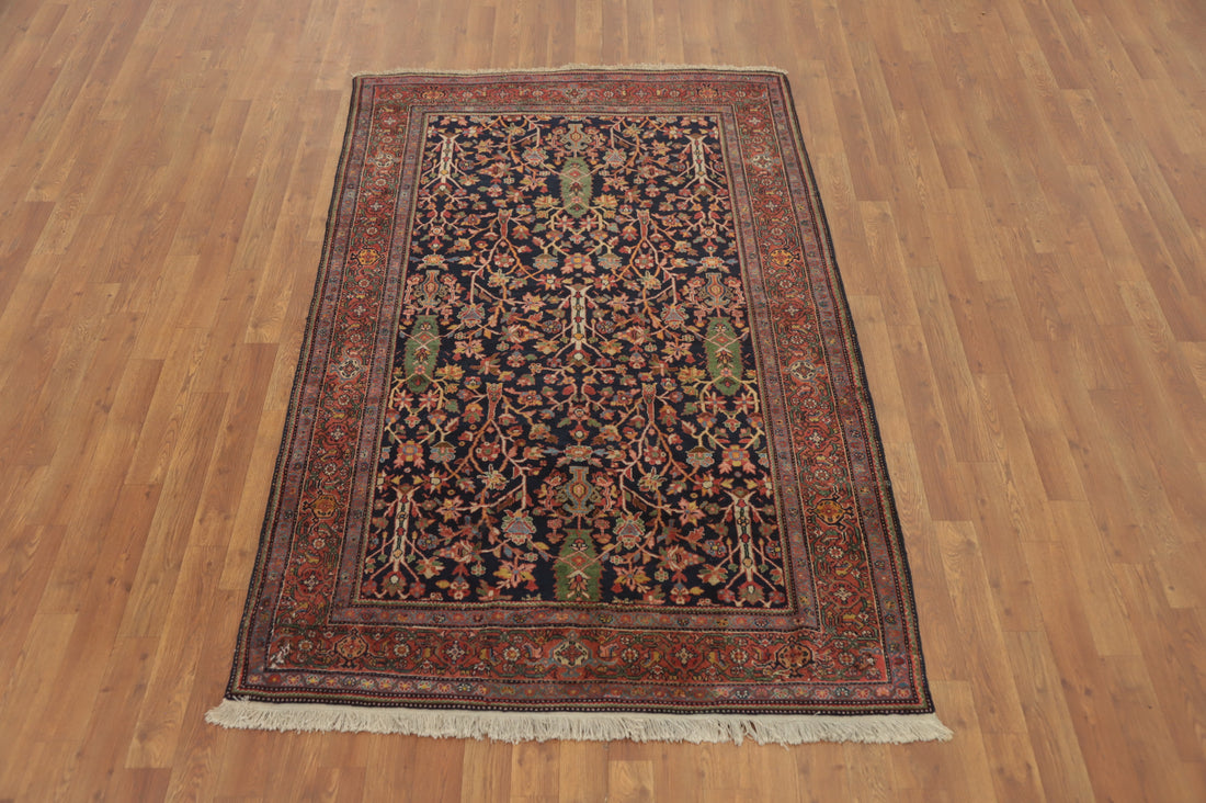 Antique Vegetable Dye Sarouk Farahan Persian Rug 4x7