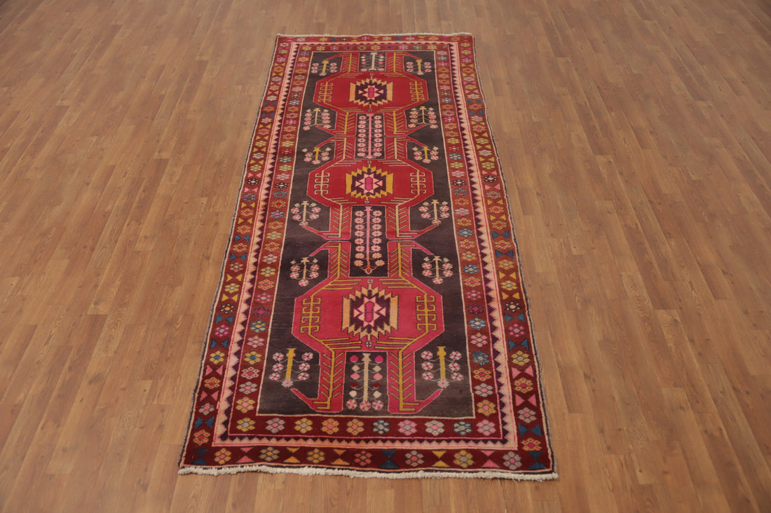 Handmade Wool Ardebil Persian Runner Rug 4x10