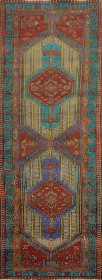 Handmade Wool Ardebil Persian Runner Rug 3x11