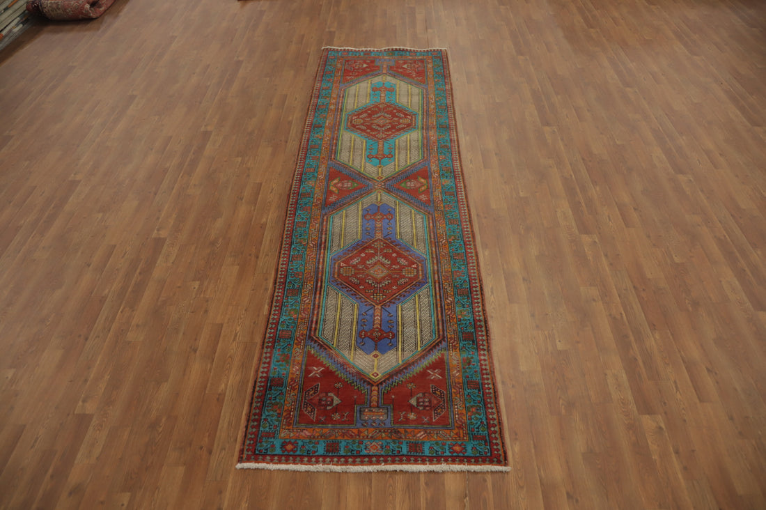 Handmade Wool Ardebil Persian Runner Rug 3x11