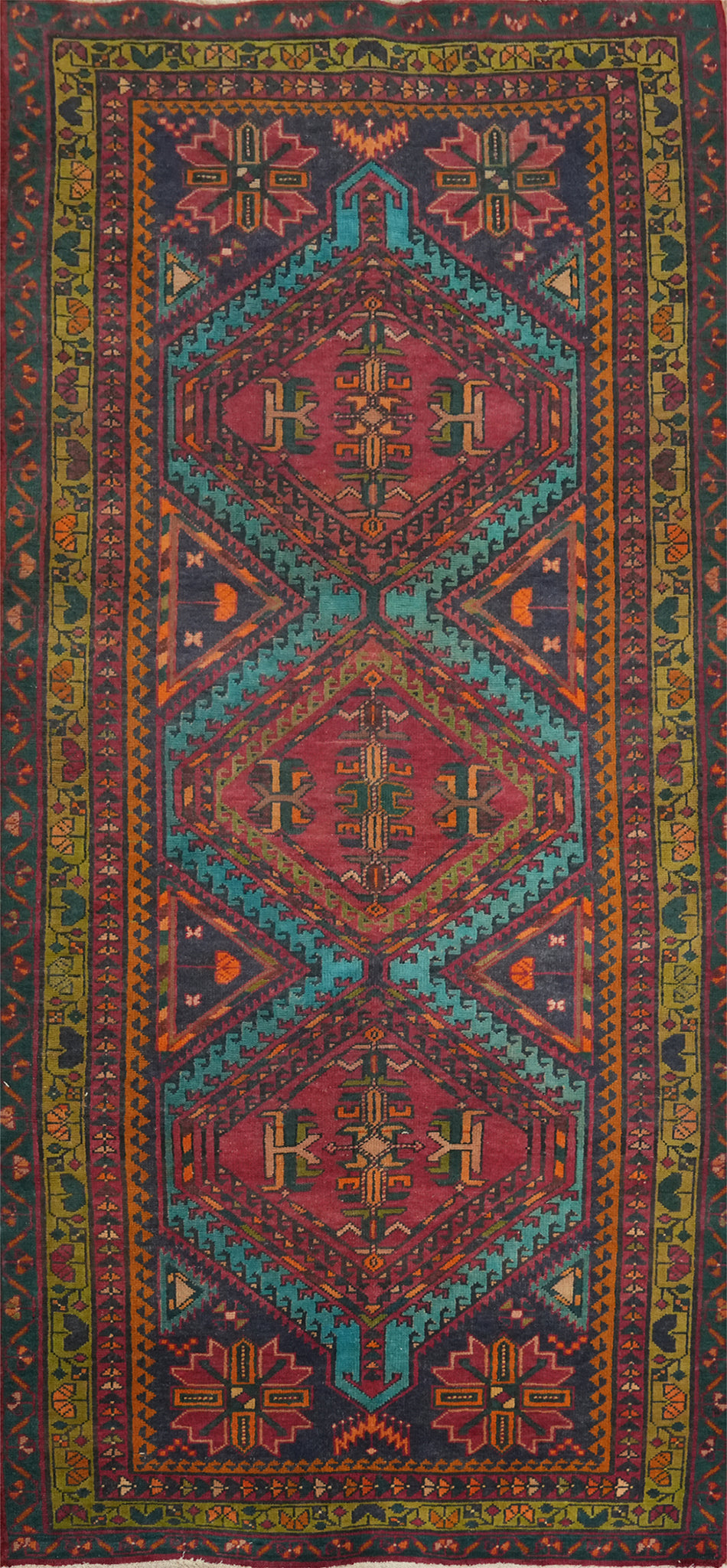 Handmade Wool Geometric Tabriz Persian Rug 4x8