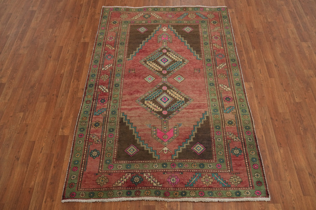 Tribal Geometric Ardebil Persian Rug 5x7