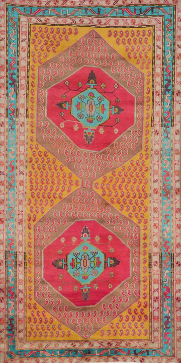 Geometric Gold Tabriz Persian Area Rug 5x10