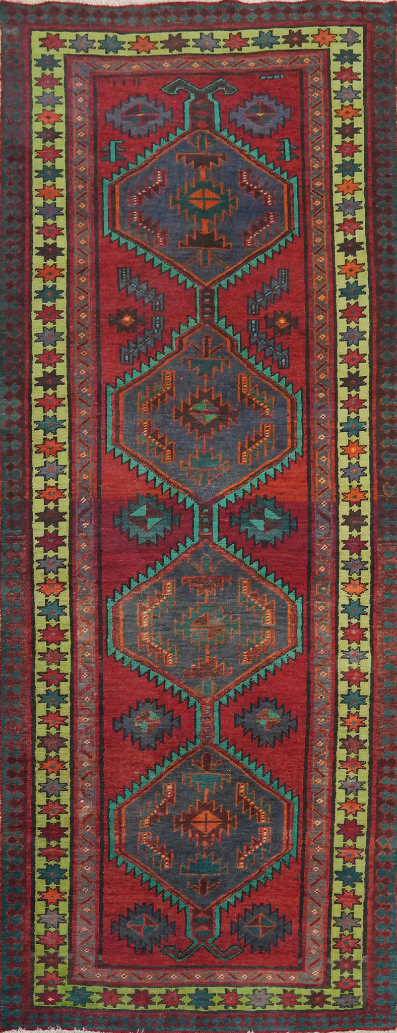 Geometric Ardebil Persian Runner Rug 3x9