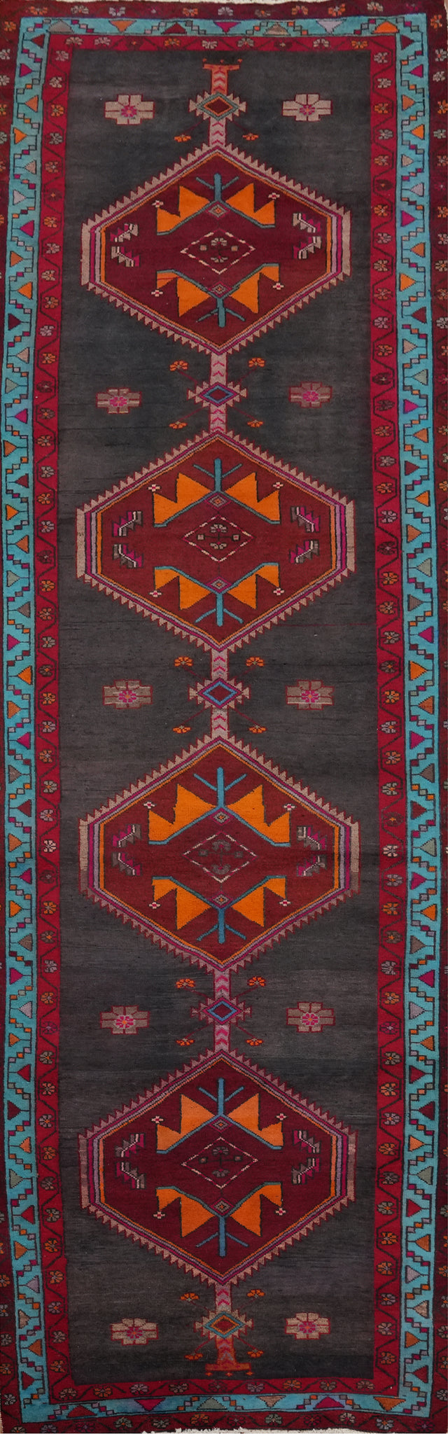 Geometric Ardebil Persian Runner Rug 4x13