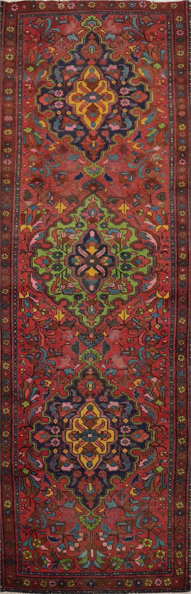Handmade Wool Tabriz Persian Runner Rug 3x11