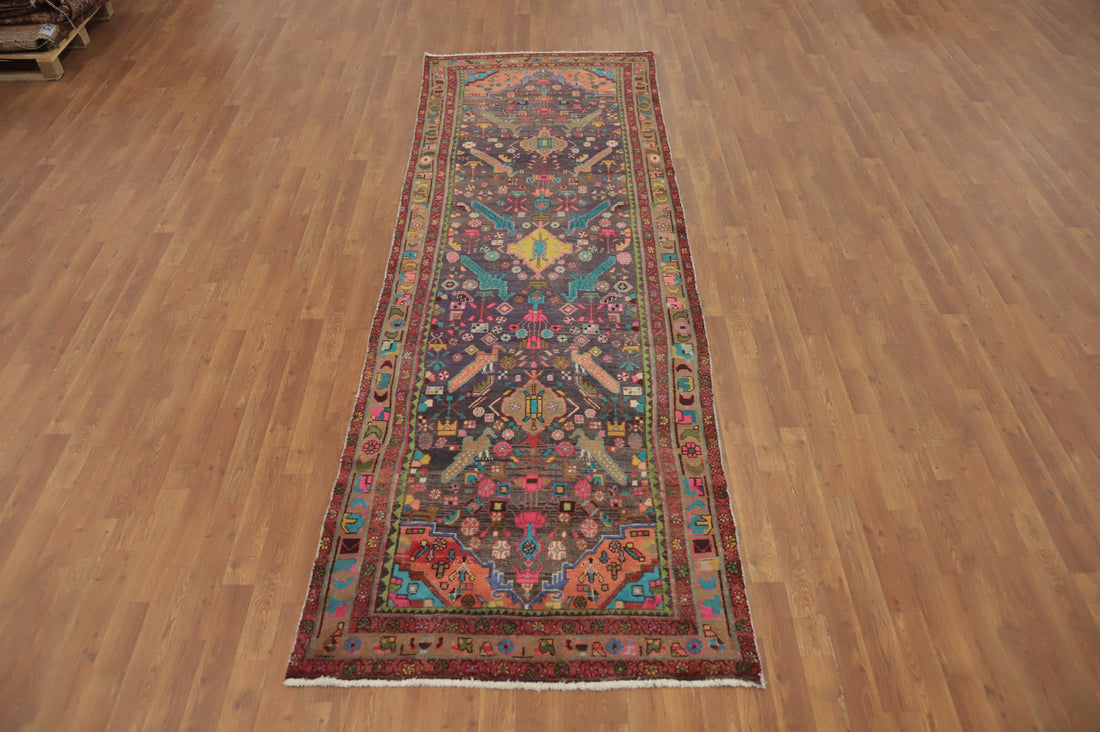 Animals Wool Tribal Meshkin Persian Runner Rug 4x11