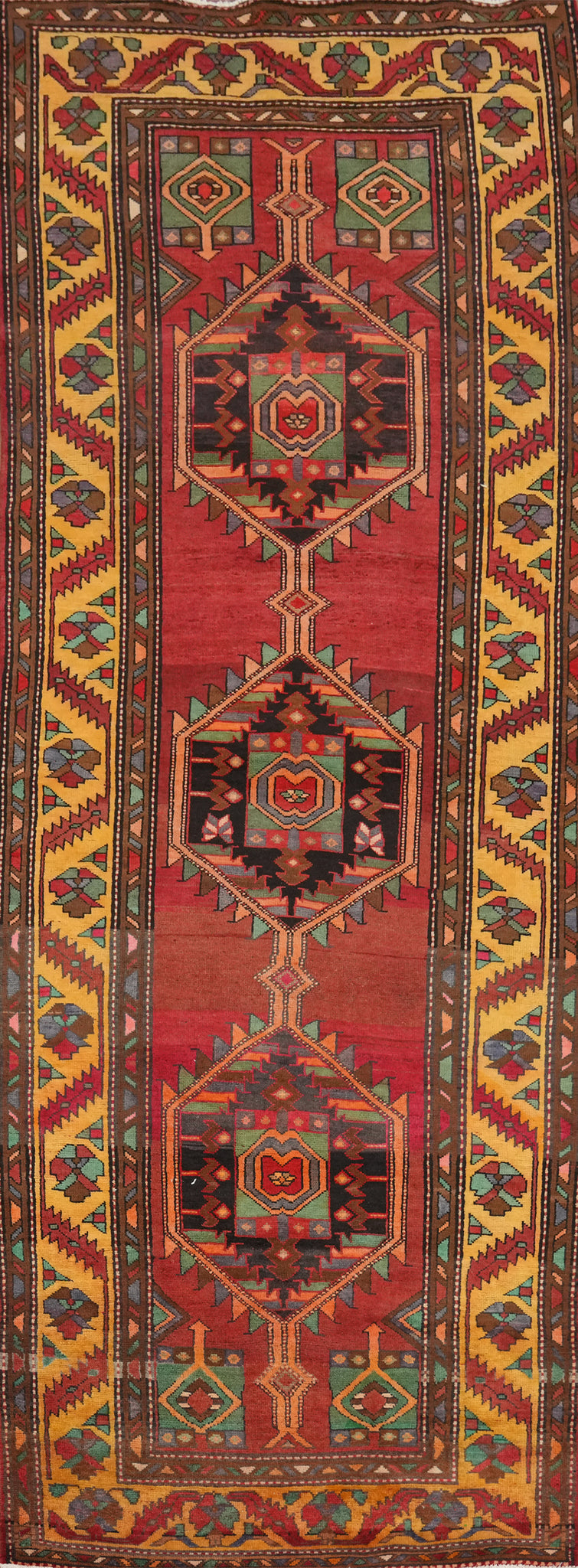 Vintage Wool Ardebil Persian Runner Rug 4x13