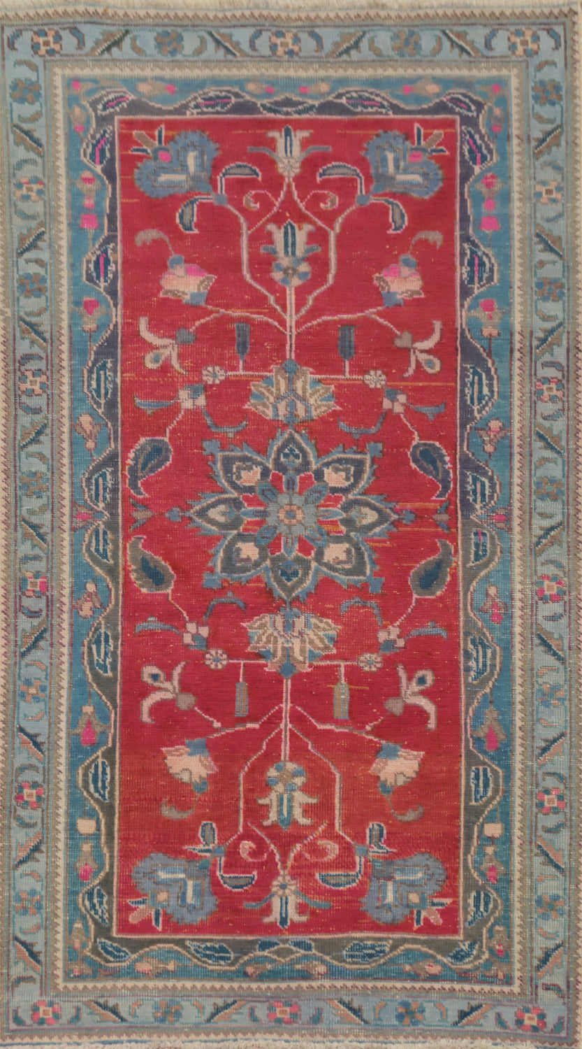 Handmade Floral Tabriz Persian Rug 3x6