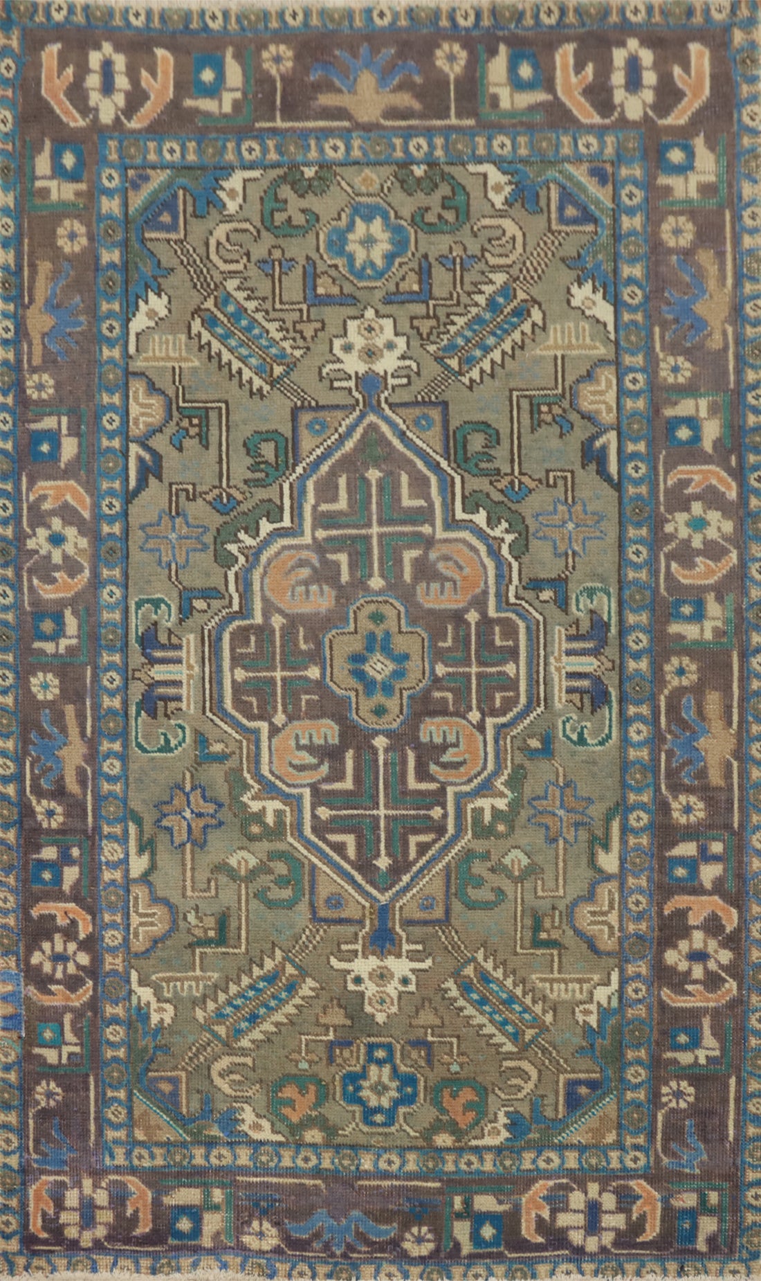 Geometric Wool Tabriz Persian Rug 3x5