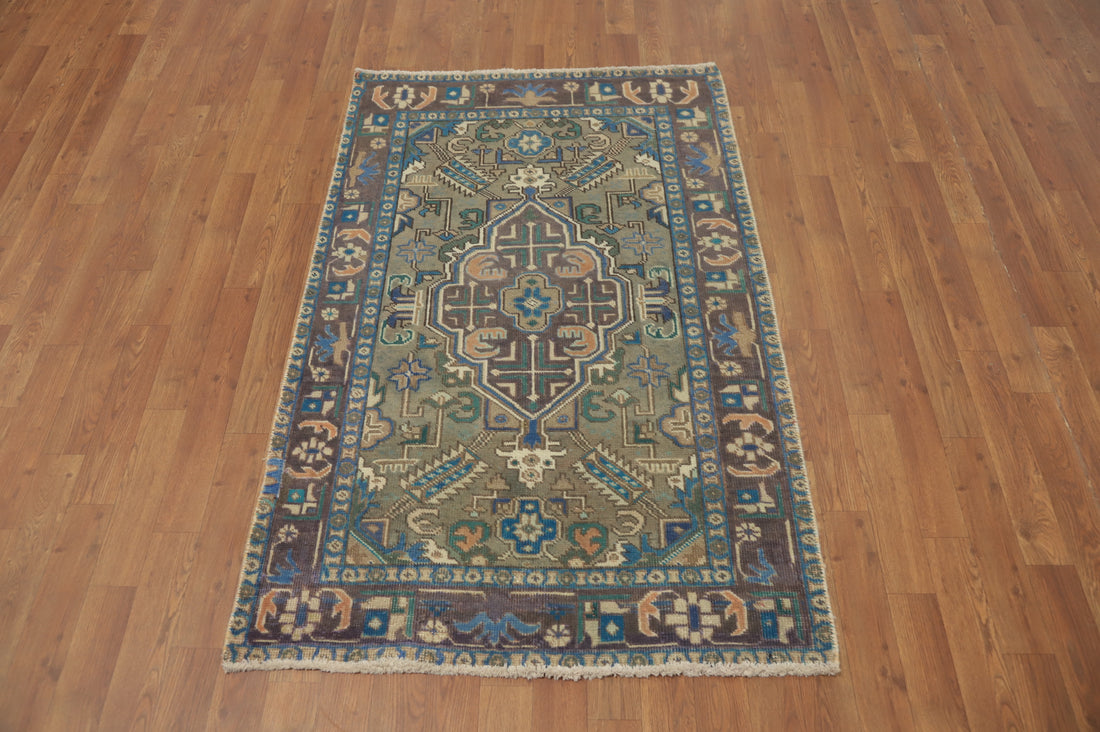 Geometric Wool Tabriz Persian Rug 3x5