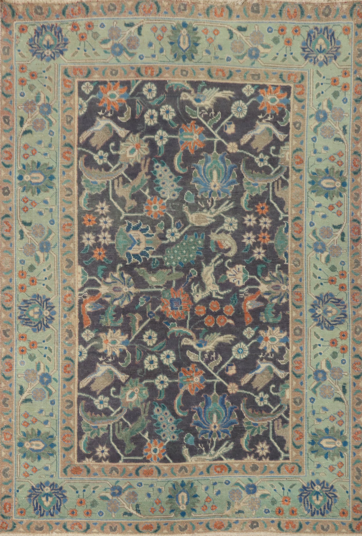 Handmade Floral Tabriz Persian Rug 5x6