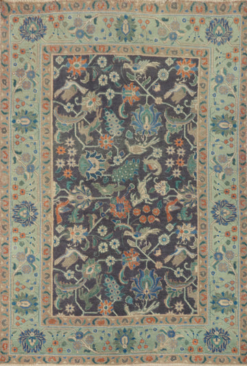 Handmade Floral Tabriz Persian Rug 5x6