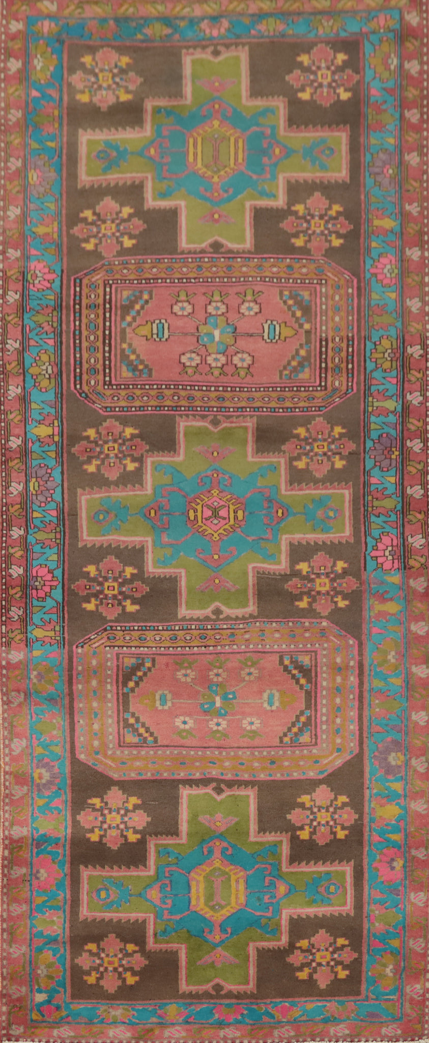 Vintage Wool Ardebil Persian Runner Rug 4x11