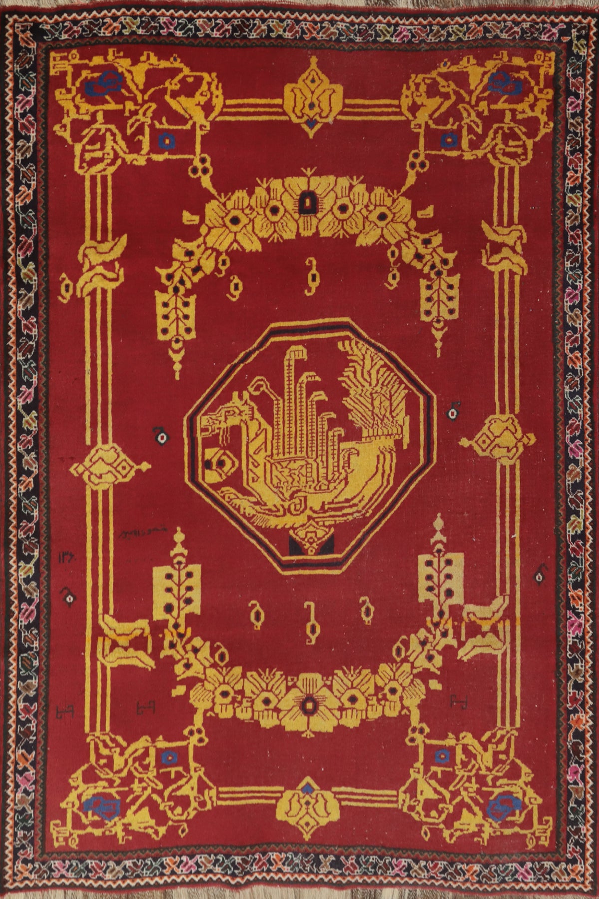 Antique Vegetable Dye Shiraz Persian Rug 4x6